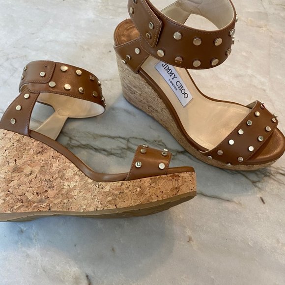 Jimmy Choo Size 36.5 wedge sandal with 4" heel - Picture 3 of 3